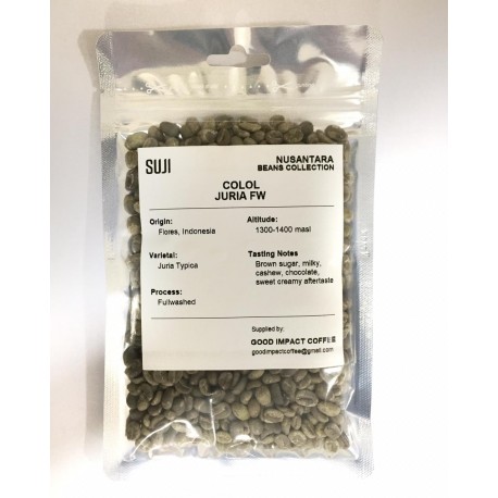 Green Bean Coffee Arabica, Flores, Colol Juria Fullwashed, 125 gr