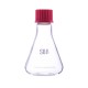 Bottle Conical 100ml, Screw Cap. GL 25, Red