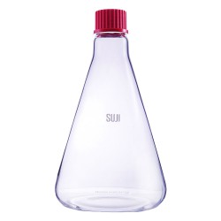 Bottle Conical 1000ml, Screw Cap. GL 25, Red