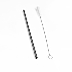 Straight Stainless Steel Straw Set, Straw and Brush
