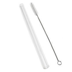 Straight Large Glass Straw Set, Straw and Brush