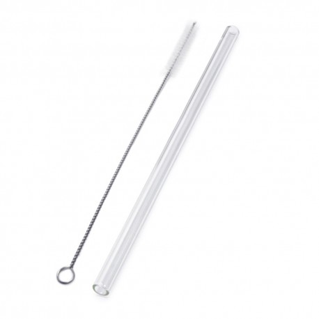 Straight Medium Glass Straw Set, Straw and Brush