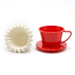 Suji Wave Dripper 155 Red Solid, White Paper Filter Wave